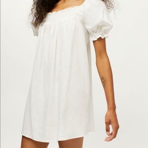 Urban Renewal Eco Linen Smocked Babydoll Dress